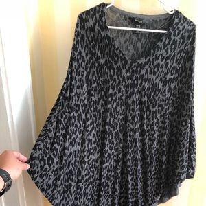 Black & Gray cheetah poncho